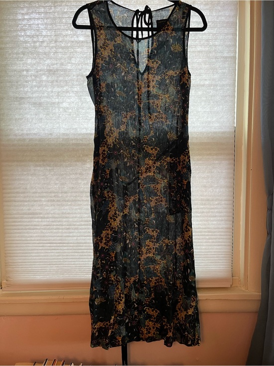 Barneys New York Dresses & Skirts - Barneys New York Black Midi Dress with Gold Floral Print